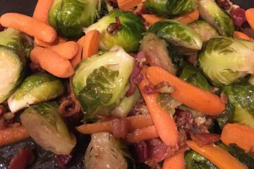 Brussels Sprouts, Baby Carrots, & Pecans In Maple Sauce