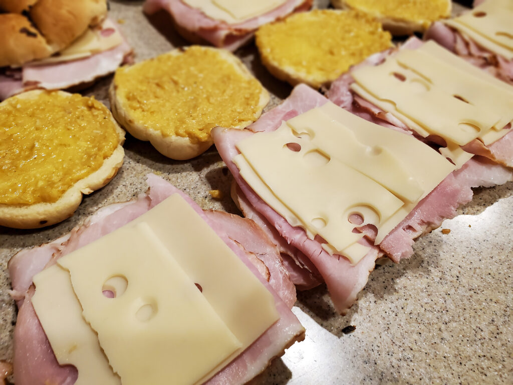 Hot Ham and Swiss Sandwiches