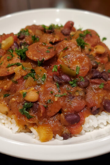 Slow Cooker Creole Sausage and Beans