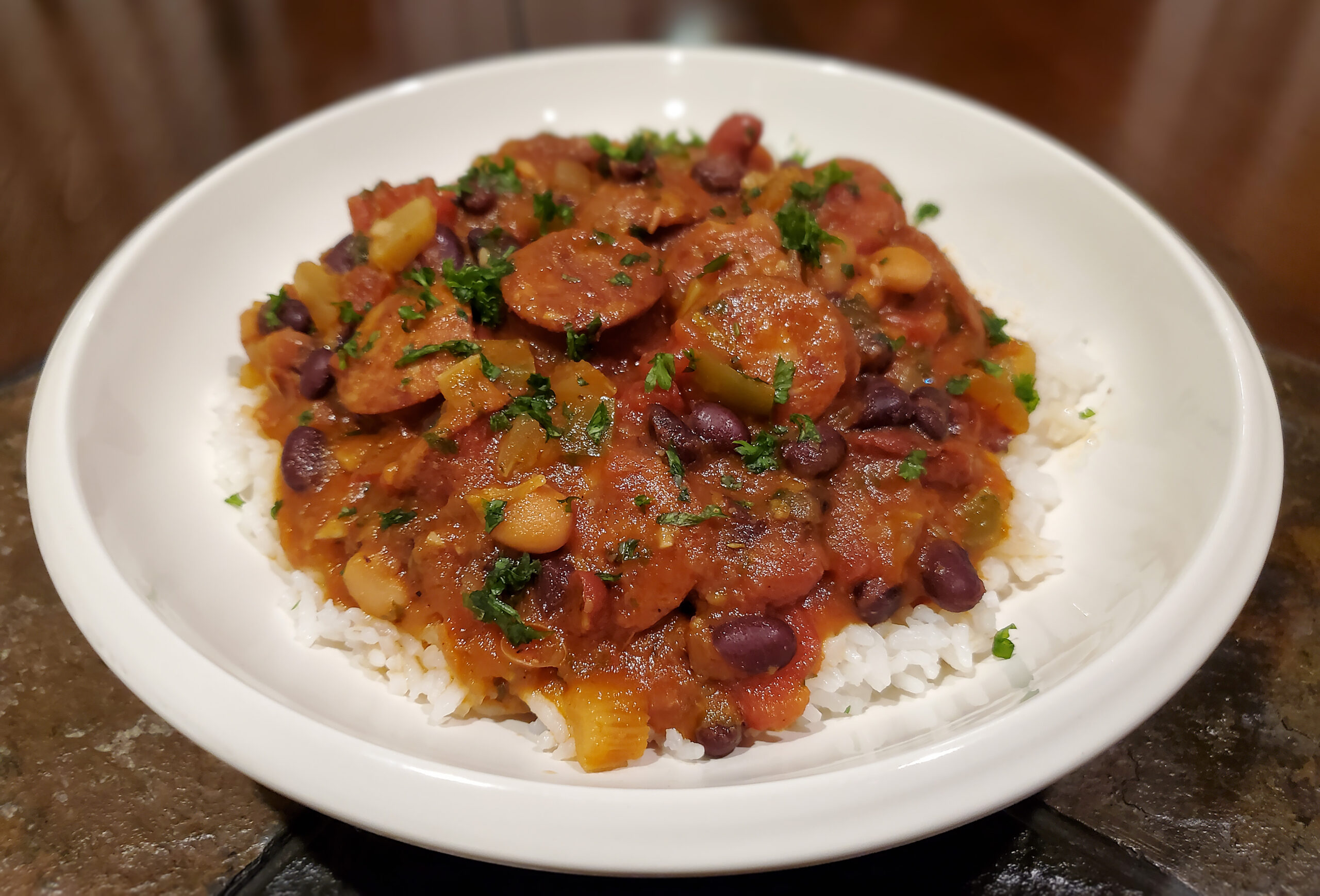 Slow Cooker Creole Sausage and Beans