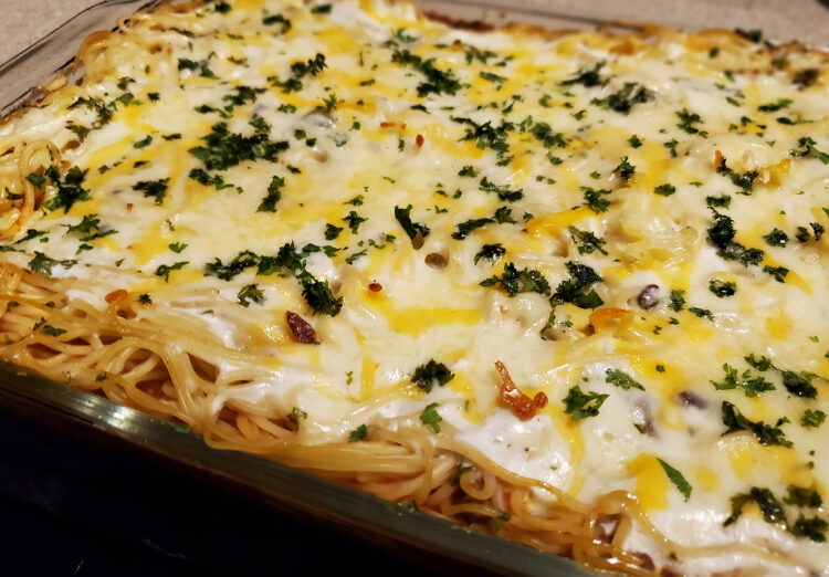Creamy Spaghetti Casserole Pan