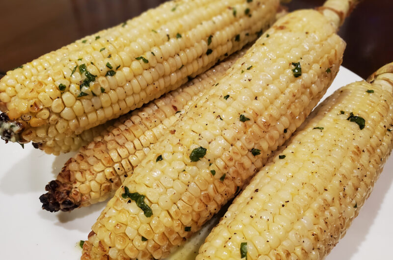 Roasted Corn on the Cob with Orange Basil Butter