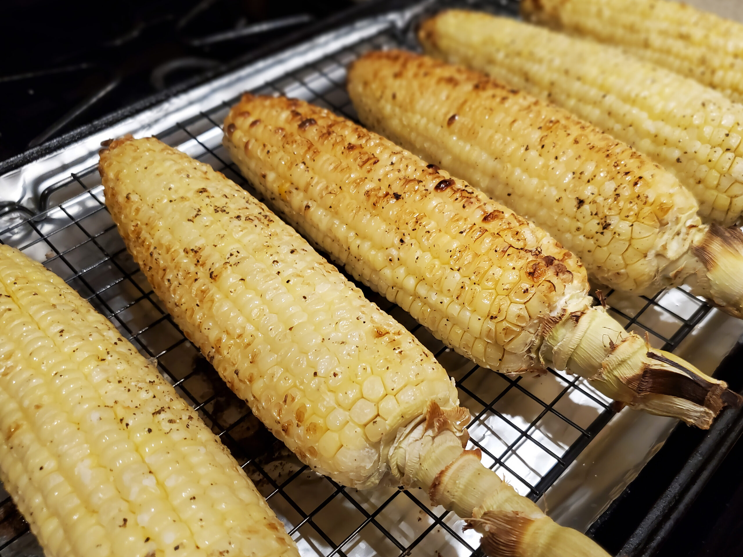 Roasted Corn on the Cob with Orange Basil Butter Rack